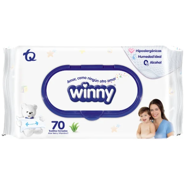 Oferta Toallitas Winny Aloe Vera Lleve 70 UND Precio Especial