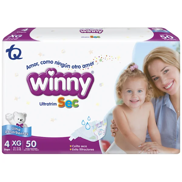 Pañales Winny Ultratrim Sec Etapa 4 XG X 50 Und