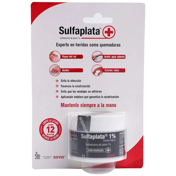 Sulfaplata Sulfadiazina De Plata 1% Crema Bussié Frasco X 30 Gr