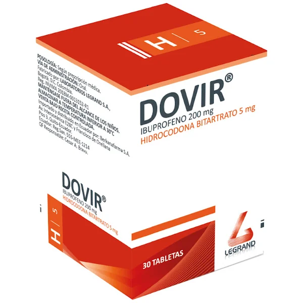 Dovir Tabletas 200Mg+5Mg Frasco X 30