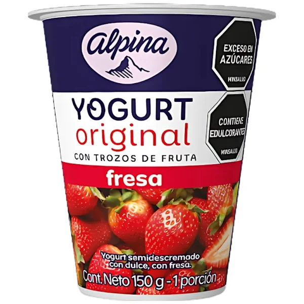 Yogurt Alpina Original Trozos De Fruta Fresa X 150 Gr