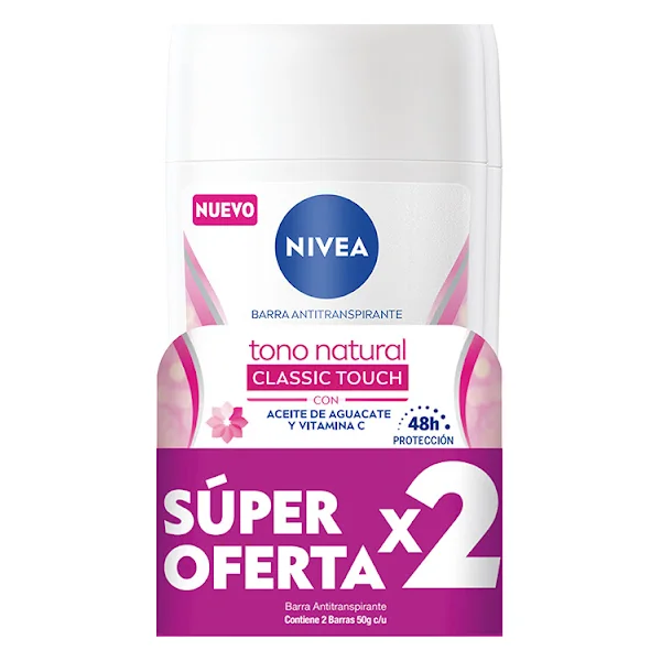 2 DTE.NIVEA BARRA TONO NATURAL 50 G