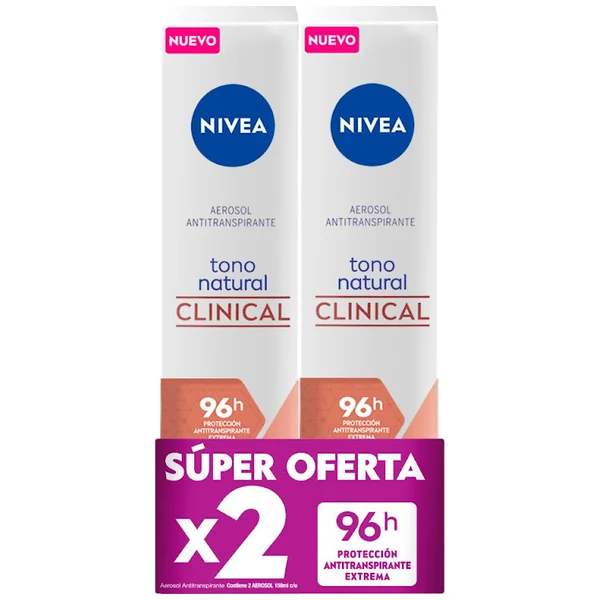 Desodorante Nivea Clinical Tono Natural Spray Oferta X 2 Und