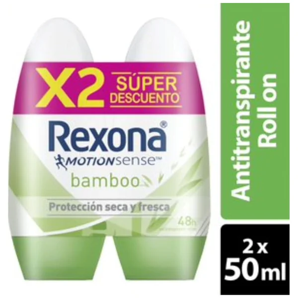 2 DTE.REXONA ROL. BAMBOO 50 ML S.O. M