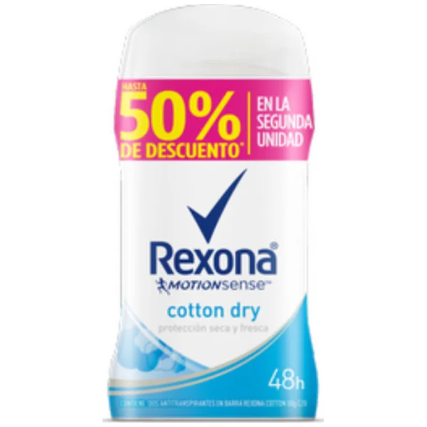 2 DTE.REXONA BARRA COTTON 50 GR SUP.OFE