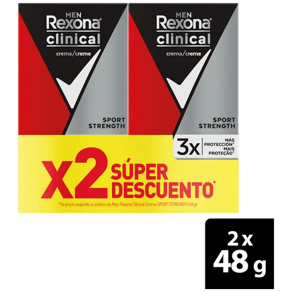 2 DTE.REXONA CLINICAL SPORT CRE.48GR S.O