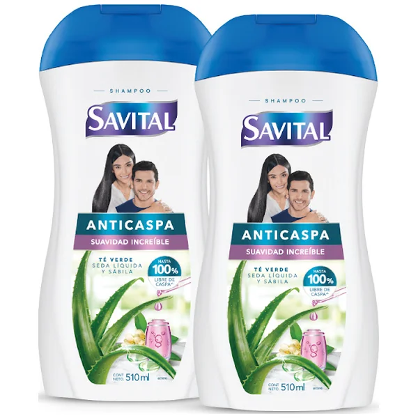 2 CHA.SAVITAL ANTICASPA TE Y SEDA 510 ML
