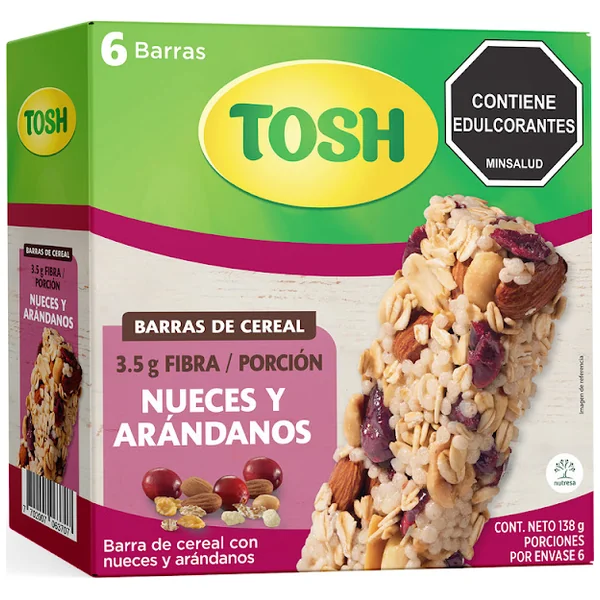 BARRA CEREAL TOSH ARAN.Y NUEC 23G 6 UND