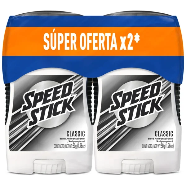 Desodorante Speed Stick Barra Classic X 50 Gr Oferta X 2 Und