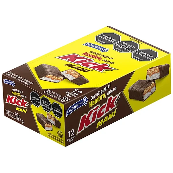 CHOCOLATE KICK MANI CAJA X 12 UNDS