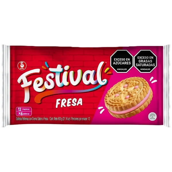 Galleta Festival Fresa Paquete X 12 Und
