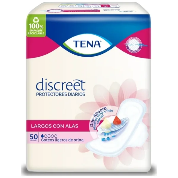 Protectores Largos Con Alas Tena Paquete X 50