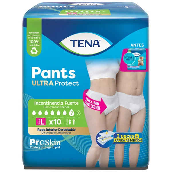 Tena Pants Ultra Talla L Paquete X 10 Pañales.