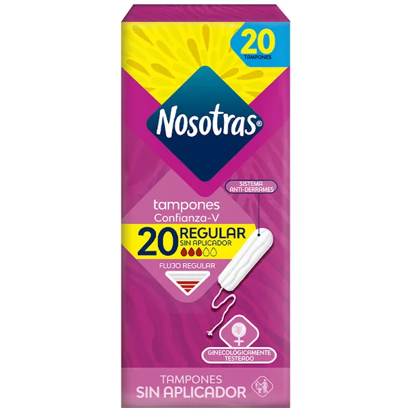 Tampones Sin Aplicador Nosotras Regular Paquete X 20 Und