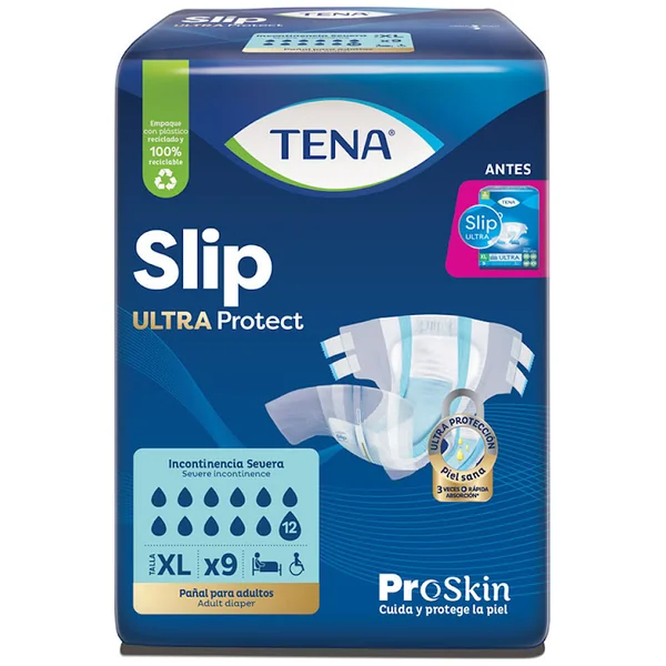 Pañal Tena Slip Ultra Protect Talla XL Paquete X 9 Und