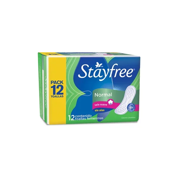 Toallas Stayfree Normal S/alas Pqte X 12 Unds