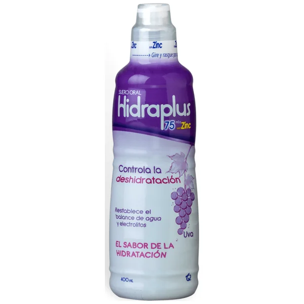 Hidraplus Con Zinc 75Meq Solución Oral Sabor A Uva Frasco X 400mL