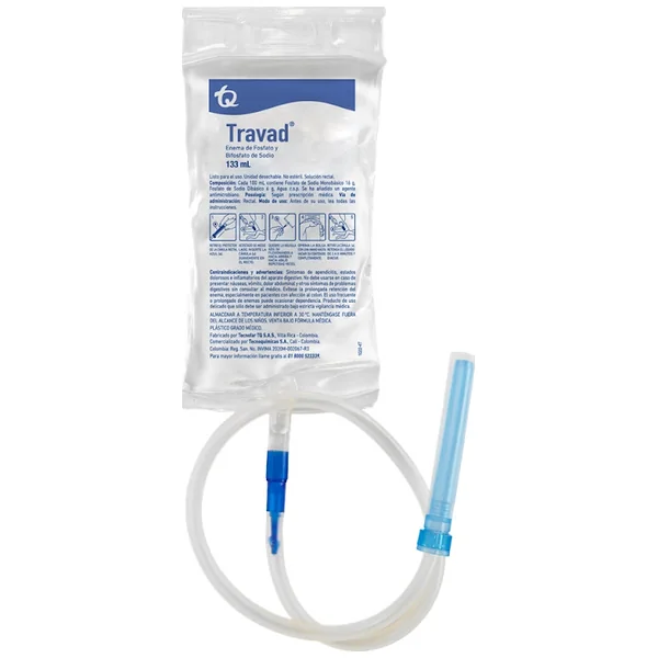 Enema Travad Fosfato Sodico Dibasico + Fosfato De Sodio Monbasico 2.5% Tecnoquímicas Solución Salina