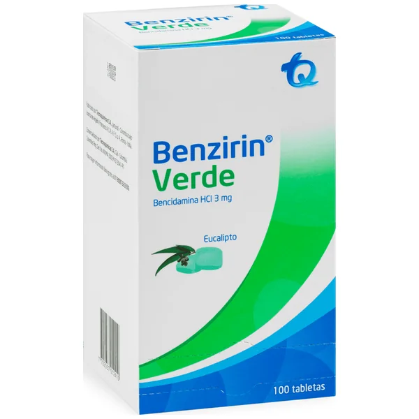 Benzirin Verde 3Mg Tabletas Masticables Eucalipto X 1 Blister