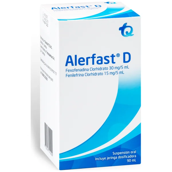 Alerfast D Fexofenadina + Fenilefrina 30Mg/15ml Tecnoquimicas Caja X 90 Ml