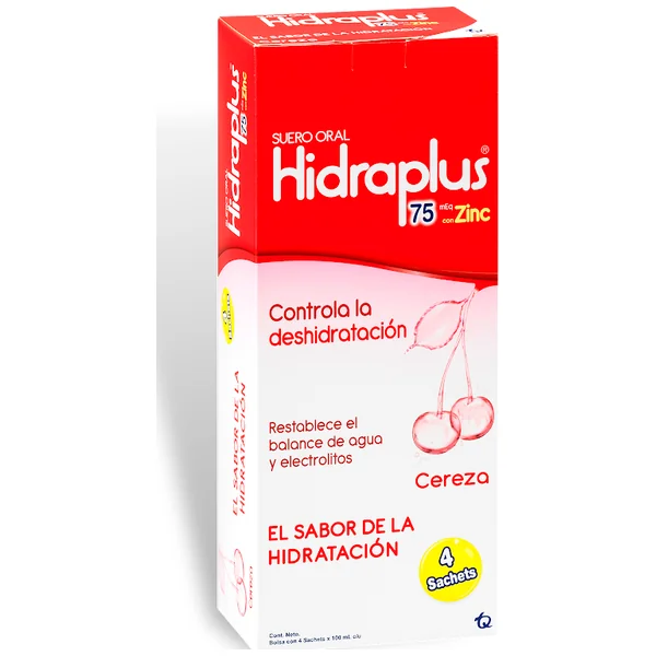Hidraplus Suero Oral Deshidratación Sabor Cereza Tecnoquimicas Caja X 4 Sachets