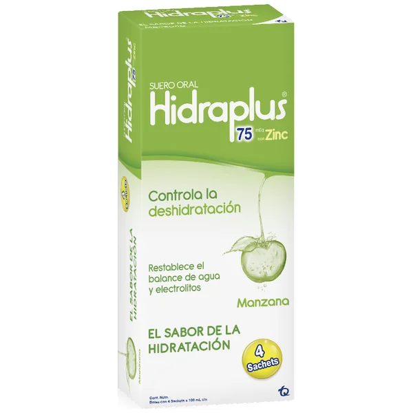 Hidraplus 75 Meq+Zinc Sabor Manzana Caja x 4 Sch