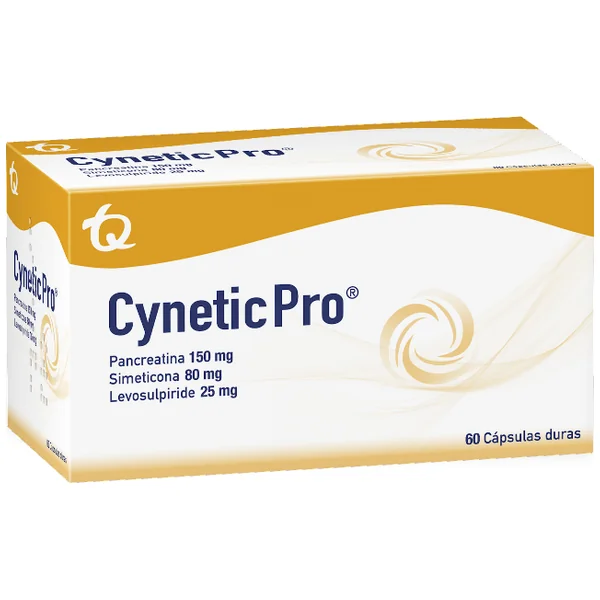 Cynetic Pro Pancreatina + Simeticona + Levosulpiride 150Mg/80mg/25mg Tecnoquimicas Caja X 60 Cápsula
