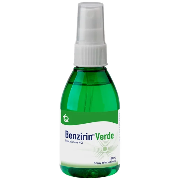 Benzirin Bencidamina HCI 0.1% Tecnoquimícas Verde Solución Bucal Spray Frasco X 120 Ml