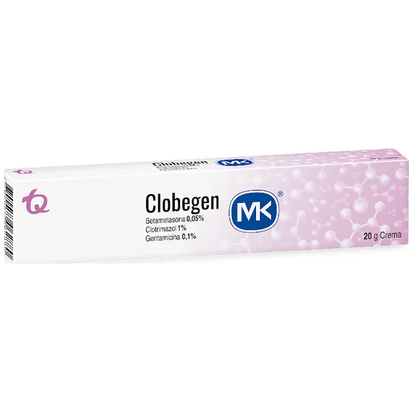 Betametasona + Clotrimazol + Gentamicina 0.05%/1%/0.1% Clobegen MK Crema Tubo X 20 Gr