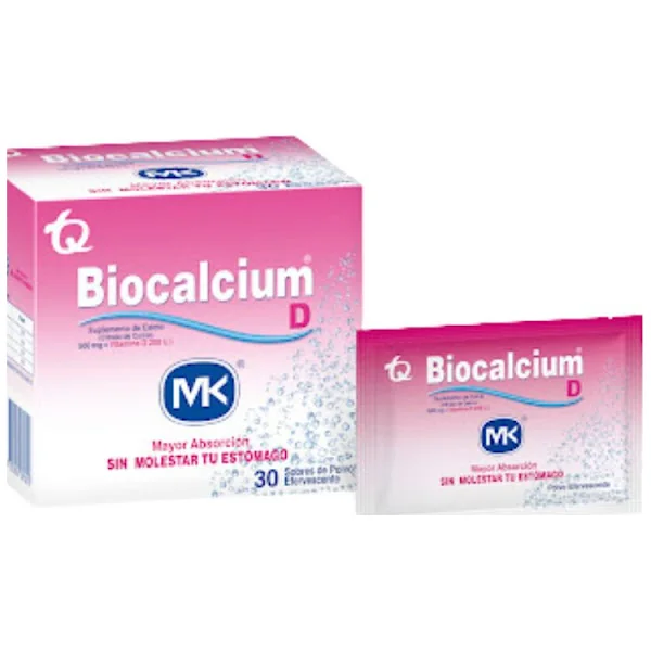 Biocalcium D Polvo Efervescente 500Mg+200Ui Caja X 30 Sobres X 4,44 Gr
