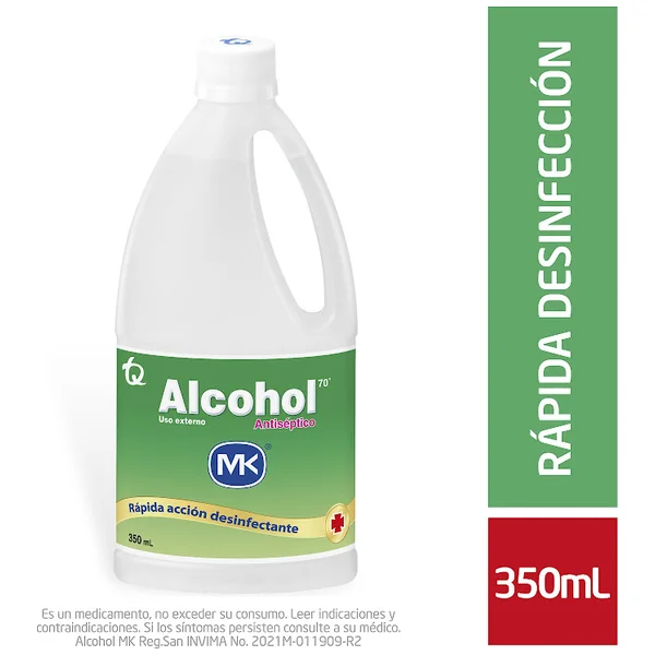 Alcohol Antiséptico Solución Tópica MK Frasco X 350mL