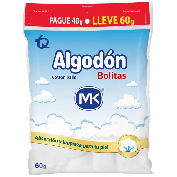 Oferta Algodon Bolitas MK 40G GRT 20G
