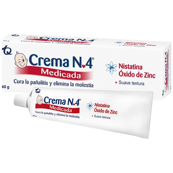 Crema No 4 Medicada Con Nistatina Y Oxido De Zinc (200Mg+100000Ui)/Gr Tarro X 60Gr