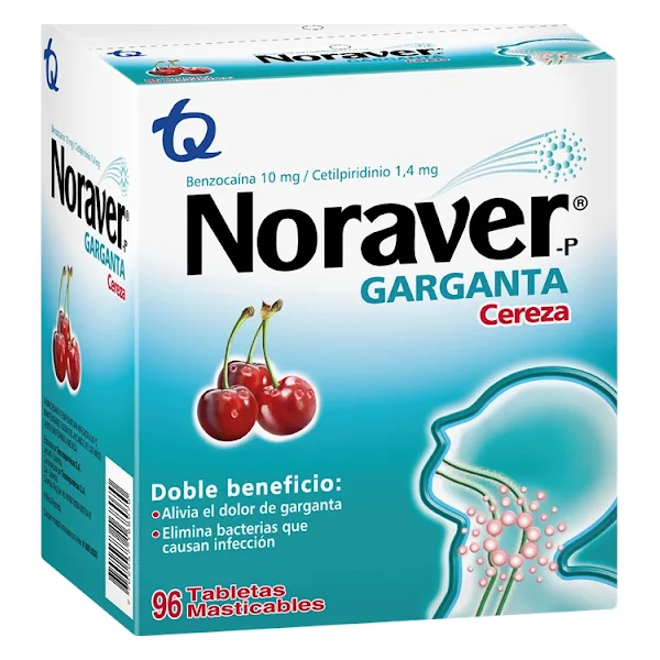 Noraver Garganta Sabor Cereza Caja X 96 Tabletas