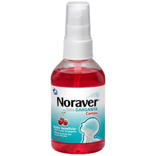Noraver Garganta Benzocaina 2% Tecnoquímicas Cereza Spray X 120 Ml