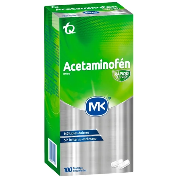 Acetaminofén 500 Mg MK Caja X 100 Tabletas