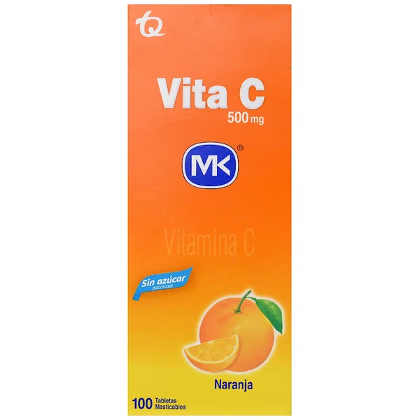 Vitamina C Tabletas Masticables Sabor Naranja 500Mg Blister X 10