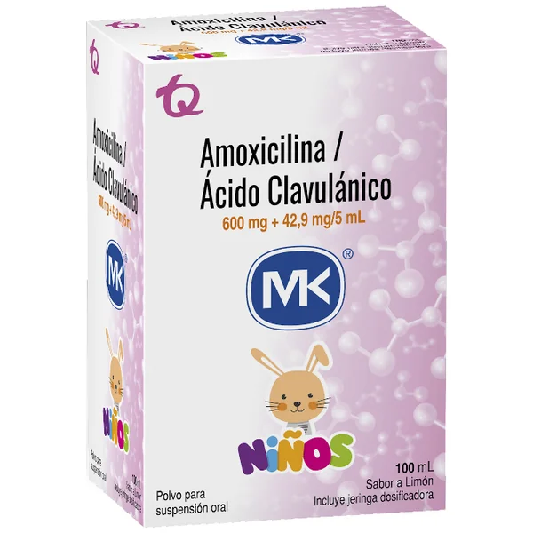 Amoxicilina Clavulánico MK 600 Mg/42.9mg Frasco X 100 Ml