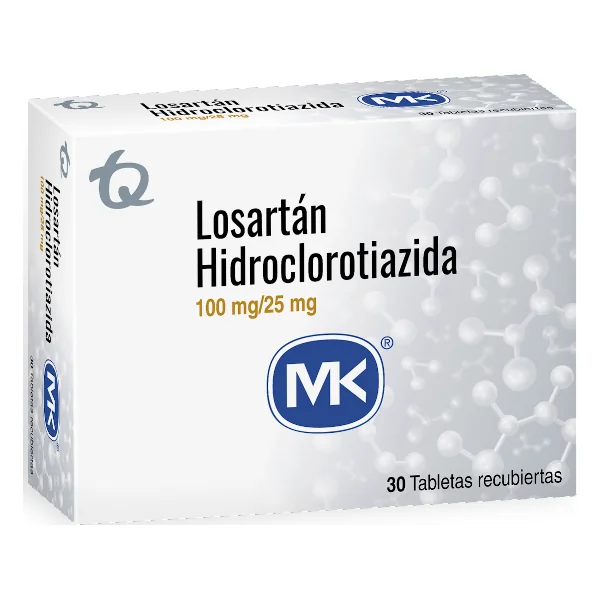Losartan Hidroclorotiazida 100Mg/25mg MK Caja X 30 Tabletas