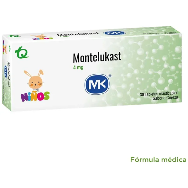 Montelukast Mk 4Mg Caja X 30 Tabletas Masticable