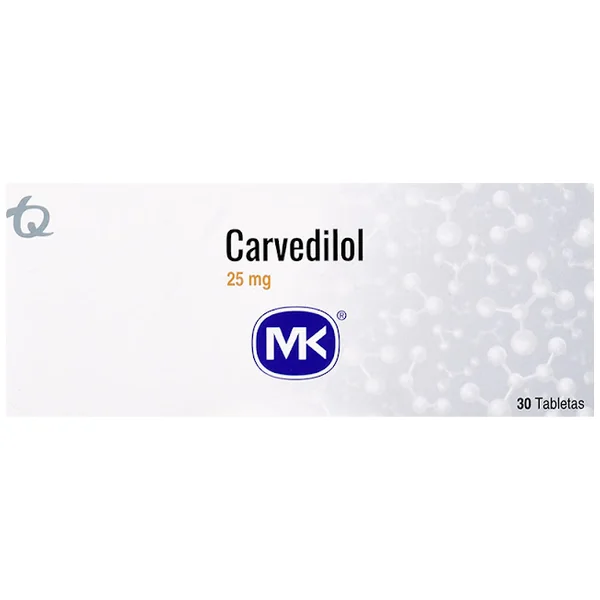 Carvedilol MK 25 Mg Caja X 30 Tabletas