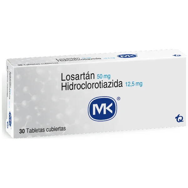 Losartan Hidroclorotiazida 50/12.5 Mg MK Caja X30 Tab