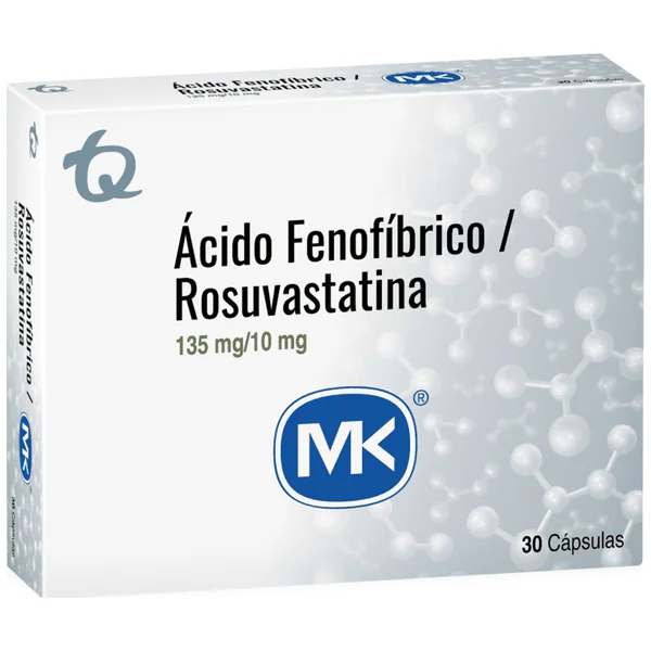Fenofibrico Acido+Rosuvastatina (135+10)Mg Capsula Caja X 30