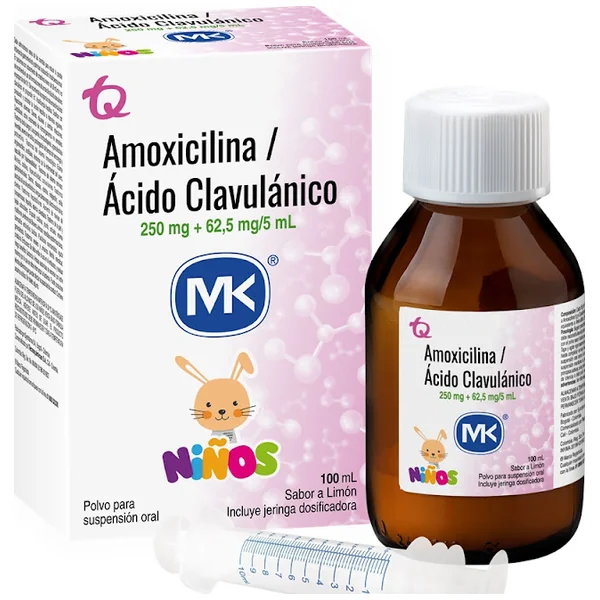 Amoxicilina + Ácido Clavulánico 250Mg/62.5mg MK Frasco X 100 Ml