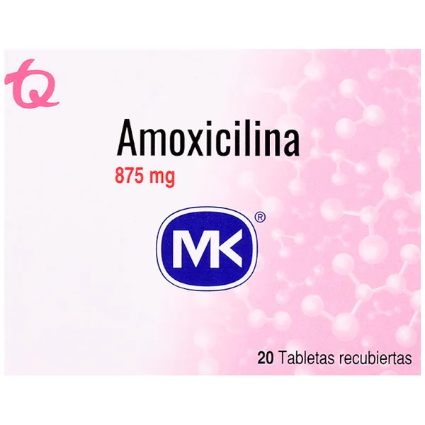 Amoxicilina 875 Mg MK Caja X 20 Tabletas