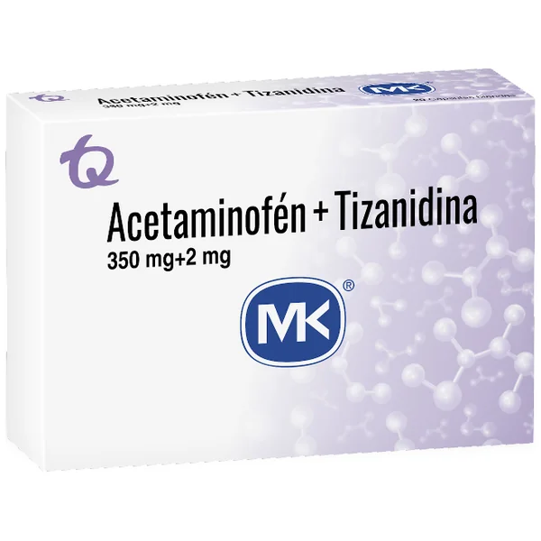 Acetaminofén + Tizanidina 350Mg/2mg MK Caja X 20 Cápsulas