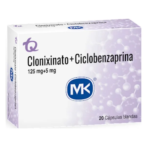 Clonixinato + Ciclobenzaprina 125Mg/5mg MK Caja X 20 Cápsulas