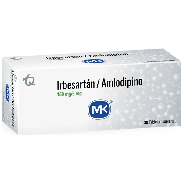 Amlodipino+Irbesartan (5+150)Mg Tabletas Recubiertas Caja X 30 Mk