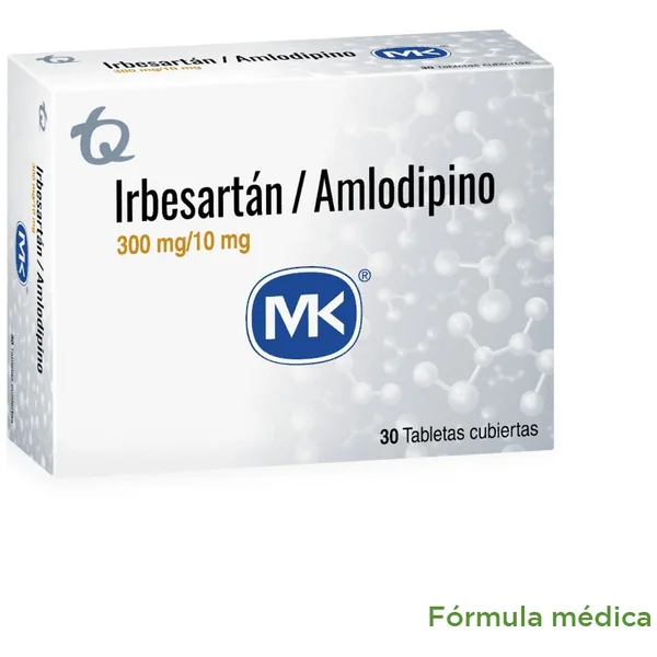 Amlodipino+Irbesartan (10+300)Mg Tabletas Recubiertas Cajas X 30 Mk
