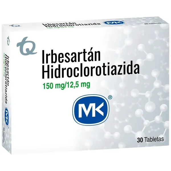 Hidroclorotiazida+Irbesartan (12.5+150)Mg Tabletas Caja X 30 Mk